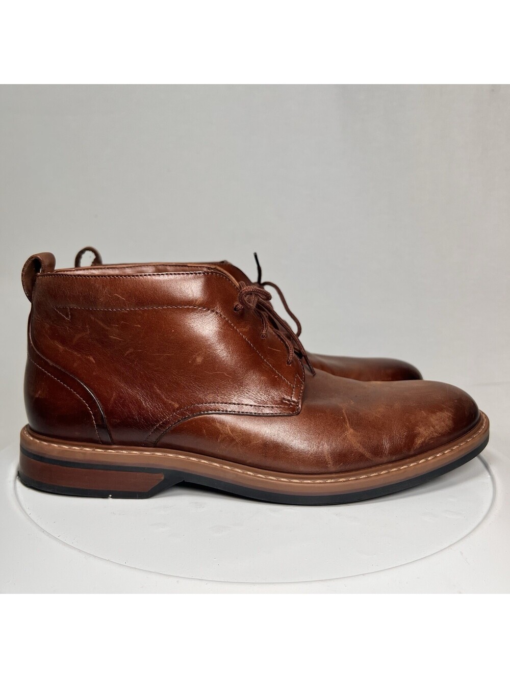 Clarks Aldwin Chukka Boots Men’s 11 M Mid Tan Leather Brown 26178425 - EUC